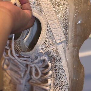 Steve Madden White Rhinestone Sneakers